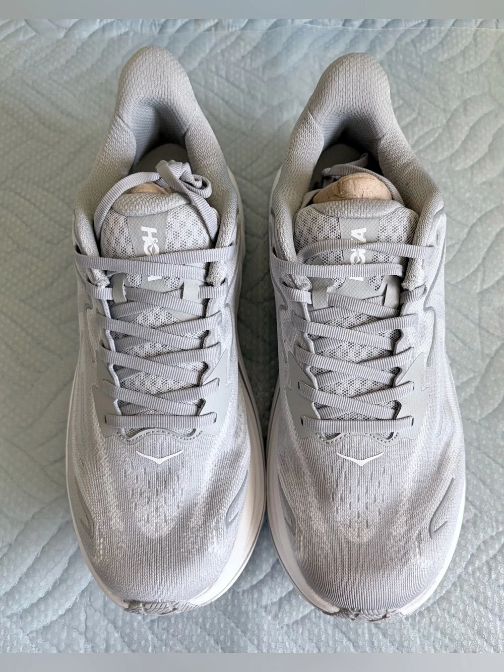 Hoka Light Gray & White Men's Running Sneakers